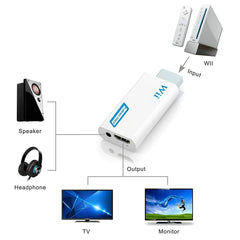 Wii To HDMI-Compatible Adapter Converter 3.5mm Audio For PC HDTV Monitor 1080P 720P Wii2 To HDMI-Compatible Converter Adapter