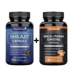 Mulittea Hot Sale 100% Organic Shilajit & Maca Capsules for Male Hormone Balance Energy Supplement Increased endurance