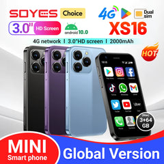 هاتف SOYES XS16 Mini 4G LTE صغير الحجم، ذاكرة وصول عشوائي 3 جيجابايت، سعة تخزين 64 جيجابايت، نظام تشغيل Android10.0، شاشة 3 بوصات، كاميرا 5 ميجابكسل، شريحتي اتصال، متجر Play، واتساب