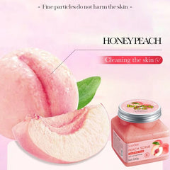 500g Peach Exfoliating Purifying Scrub, Rich in Peach Essence Extract, Glycerin, Peach Scent, Long-Lasting Fragrance, Deep Cleansing, Moisturizing and Smoothing Skin, Rub Skin Physical Exfoliation, Suitable for All Skin Types