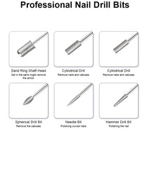 LINMANDA 6 In 1 Electric Nail Drills Kit Remove Polisher Manicure Portable Nail File Nail Drill Equipment  Pen Tools Machine