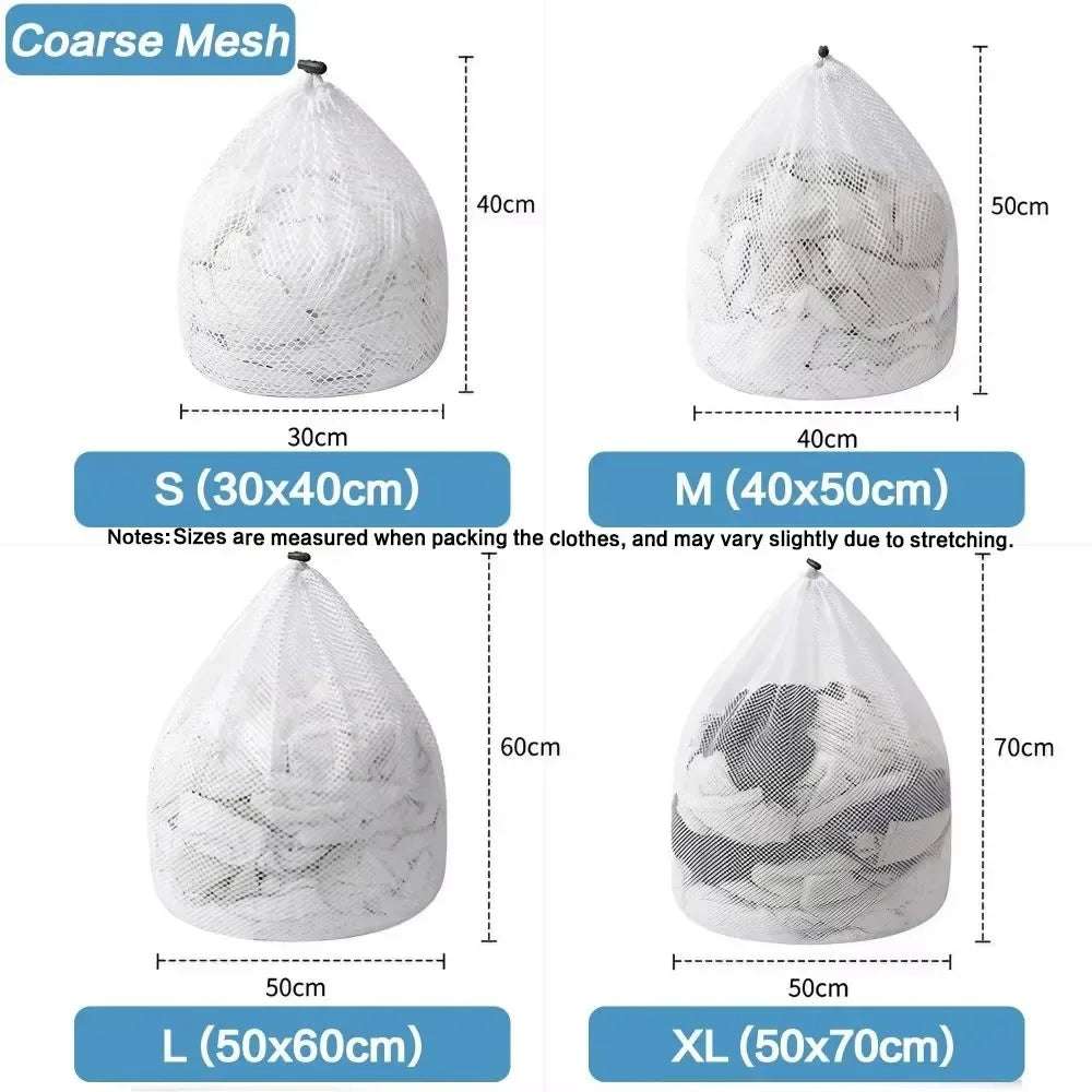 1PC Mesh Laundry Wash Bag – Machine Washable with Drawstring, Reusable & Travel-Friendly for Blouses, Stockings & Underwear