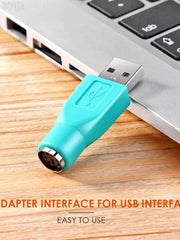 موصل محول من PS/2 أنثى إلى USB ذكر للوحة المفاتيح والفأرة