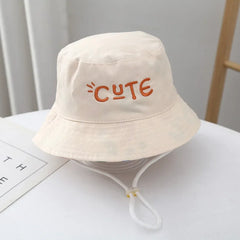 Double Sided Baby Bucket Hat Cute Letter Embroidered Children Boys Girls Fisherman Panama Cap Summer Outdoor Kids Sun Hat