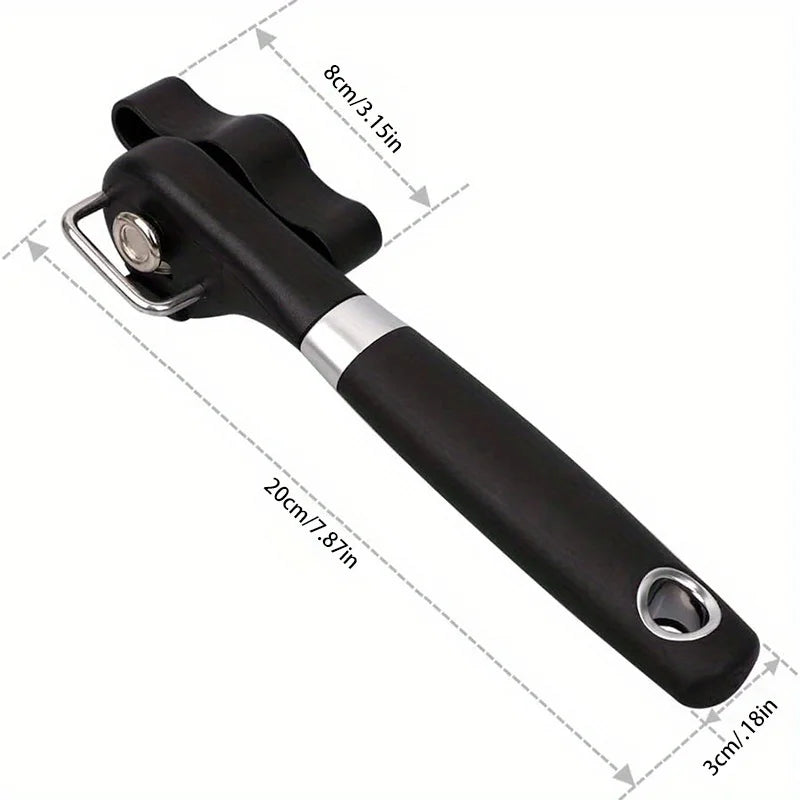 Effortless Stainless Steel Can Opener – Easy-Grip, Multi-Use, No Electricity, Safe & Portable
