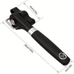 Effortless Stainless Steel Can Opener – Easy-Grip, Multi-Use, No Electricity, Safe & Portable