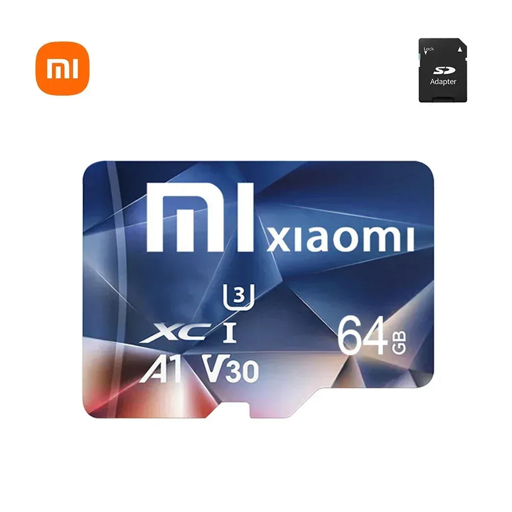 Xiaomi microSD card 64GB with blue label, A1 V30 XC I markings