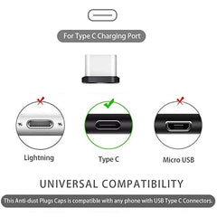 4Pcs USB C Dust Plug With Cleaning Brush Anti Dust USB-C Plug Cover Charging Port Cover Caps  For iphone Samsung All Smart Phone