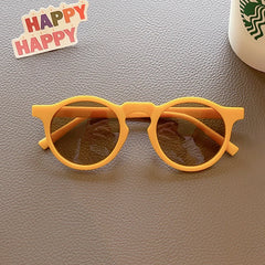 2023 New Children Round Solid Frosted Sunglasses Kids Outdoor Sun Protection Acrylic UV400 Glasses Boys Girls Polarized Glasses