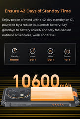 هاتف Oukitel G1 الذكي المتين بنظام Android 24GB (6+18)+256GB 10600mAh 6.52' HD Display NFC هاتف متين