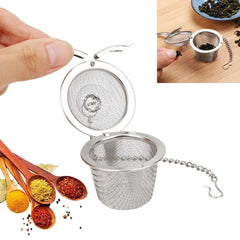 Tea Spice Strainer Seasoning Ball Mesh Herbal Ball Stainless Steel Teakettle Locking Tea Filter Reusable Diameter 4.5cm