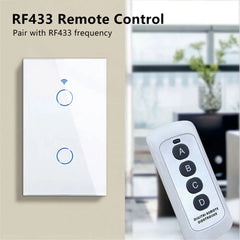 مفتاح حائط ذكي Tuya US WiFi RF433 1/2/3/4 Gang بدون سلك محايد مستشعر لمس مفاتيح إضاءة LED المنزل الذكي Alexa Google Home
