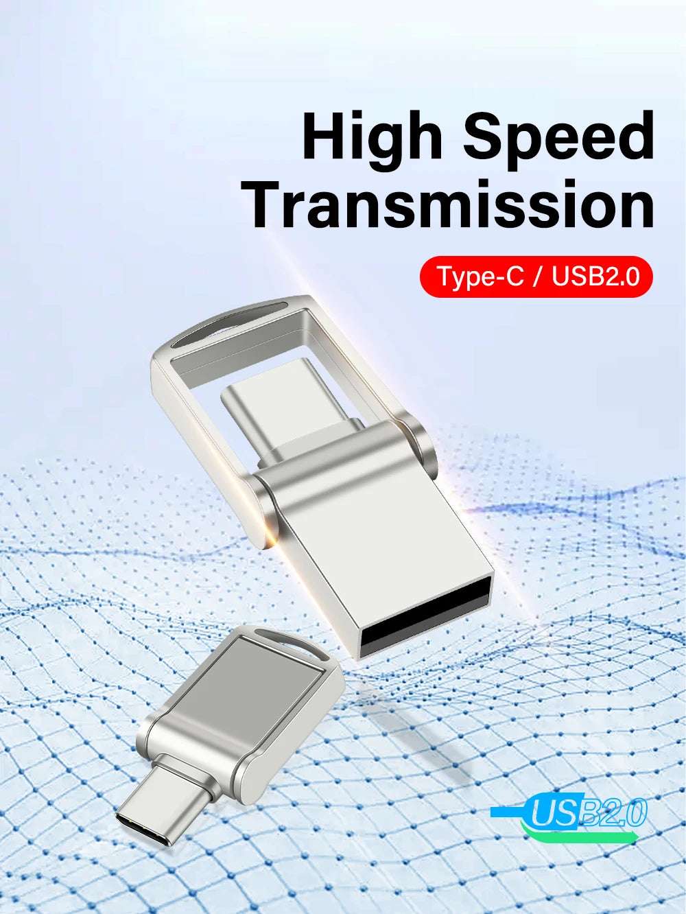 JASTER TYPE-C USB Flash Drives 64GB OTG High Speed Pen Drive 32GB 2 in 1 Mini Memory Stick Real Capacity Pendrive Creative Gift