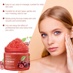 Cherry Sugar Body Scrub - Gentle Exfoliator For Smooth Skin - Hydrating & Nourishing - Sweet Scented Body Polish