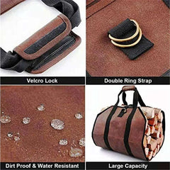 Large Capacity Firewood Storage Bag Waterproof Scratch-resistant Wood Log Carrier Outdoor Camping Firewood Holder Wood Carry Bag