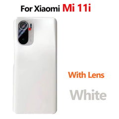 غطاء خلفي للبطارية لهاتف Xiaomi Mi 11i M2012K11G Mi 11X Pro، لوحة زجاجية ثلاثية الأبعاد، غطاء خلفي، لاصق، استبدال + عدسة كاميرا