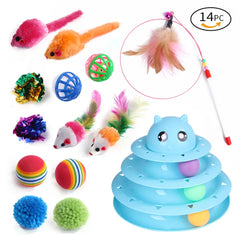 مجموعة ألعاب القطط المتنوعة من DualPet Kitten Toys، لعبة قطط مضحكة، عصا قطط من نبات السيزال، فأر، جرس، كرة، مستلزمات القطط، مجموعة من 20 قطعة