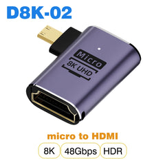 محول كابل HDMI 2.1 من UGOURD، محول من mini micro hdmi إلى HDMI 2.1 بسرعة 48 جيجابت في الثانية، 8K60HZ، 4K120HZ، لأجهزة العرض عالية الدقة، PS4، PS5، الكمبيوتر المحمول، الكمبيوتر الشخصي