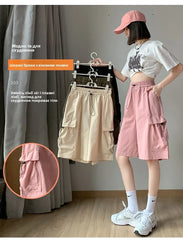 Sweet Cool Sle Women's Workwear orts Summer Thin American Qui Dry Casual Wide Leg Five-Quarter Loose Straight Cut Pants