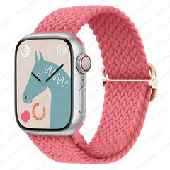 Braided Loop Strap For Apple watch Ultra Band 49mm 44mm 40mm 45mm 41mm 42mm 38mm Elastic Solo bracelet iWatch series9 8 7 6 se 3