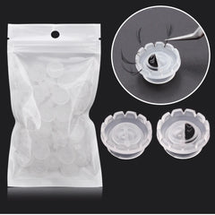 100pcs Disposable Individual Eyelash Glue Holder Grafting Eyelashes Blossom Cup Rings Eyelash Extension Adhesive Stand Holder