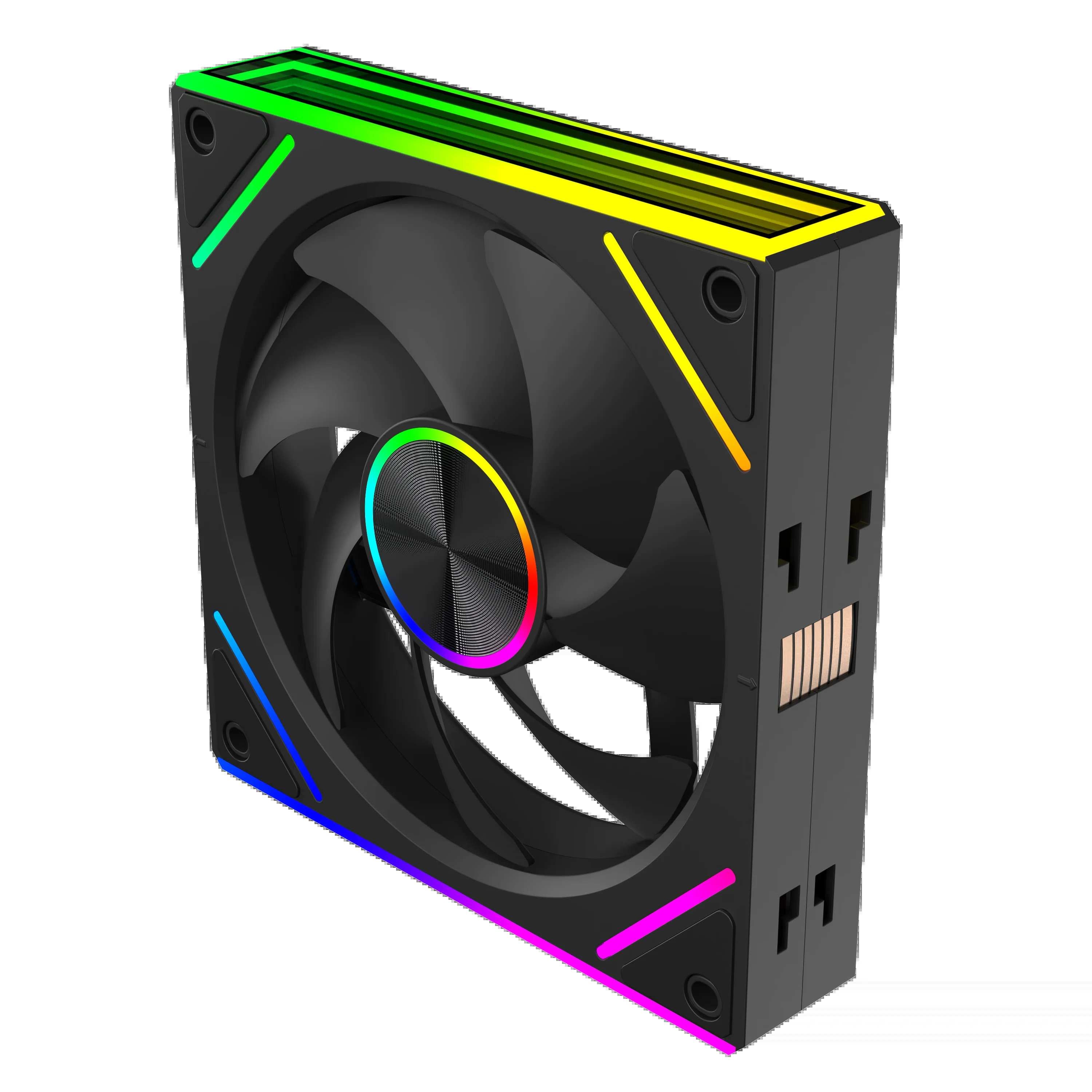 UPSIREN WF-3 120mm Wire-free splicing case fan motherboard light synchronization 4PIN PWM Center axis CD texture design 12CM
