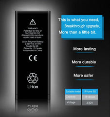 Mumzar iPhone 11 to 14 replacement battery black Li ion battery with warning label and capacity info