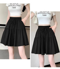 Ice Silk Thin Breathable Large Size Slimming Wide Leg Five-Quarter Pants Women Summer High Waist Qui Dry orts Casual Pant...
