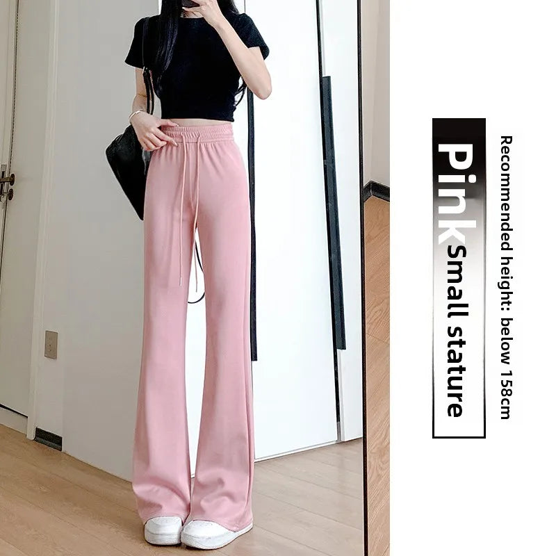 ay High Waist Bell Bot Pants Women's Summer 2025 New Casual Sports Sweatpants Small Size Slimming  Hoof Pants