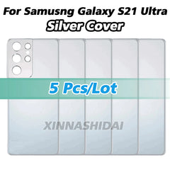 غطاء خلفي للبطارية لهاتف Samsung Galaxy S21Ultra SM-G998B SM-G998U مع زجاج للكاميرا