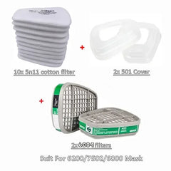 6001 6002 6004 Cartridge Box Cotton Filters Set 5N11 For 3m 6200 7502 6800 Masks Dust Gas Chemical Painting Spraying Respirator
