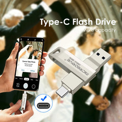 Type C 3 in 1 USB 3.0 Flash Drive 64GB 128GB 256GB pendrive pen drive real capacity usb memory stick for phone and pc