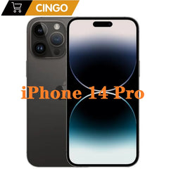 هاتف Apple iPhone 14 Pro مستعمل غير مقفل، ذاكرة 128 جيجابايت، ذاكرة 256 جيجابايت، ذاكرة 512 جيجابايت، ذاكرة وصول عشوائي (RAM) بسعة 6 جيجابايت، شريحتي اتصال eSIM، شريحة واحدة + شريحة واحدة eSIM، شاشة OLED مقاس 6.1 بوصة، معرف الوجه، NFC، هاتف ذكي A15 5G