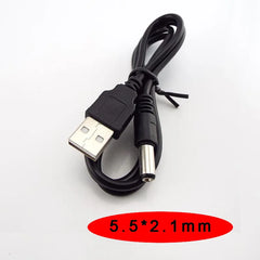 موصل كابل تمديد طاقة تيار مستمر 5 فولت من USB إلى DC 3.5*1.35 مم 2.0*0.6 مم 2.5*0.7 مم 4.0*1.7 مم 5.5*2.1 مم 5.5*2.5 مم
