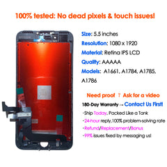 180days Warranty LCD for Iphone 7 Plus Screen Replacement Phone Mobile Display Touch Digitizer Assembly Repair Parts Wholesale