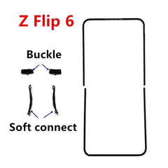 شرائط الحافة لهاتف Samsung Galaxy Z Flip 6 5 4 3 F741 F731 F721 F711 إطار وسطي حامل إطار جزء إصلاح الحافة + مشبك توصيل