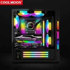 COOLMOON ARGB LED Strip Light 5V 3Pin/Small 4Pin Diamond Magnetic Colorful Atmosphere DIY Lamp Bar for PC Computer Case Chassis