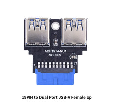 TISHRIC 19Pin To Type-C USB3.0 Converter Internal Header to USB 3.1/3.2 Type C Adapter  for PC Motherboard Connector Riser