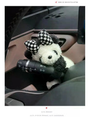 Car Interior Decoration Ornaments Car Mounted Gear Guard Decoration Panda Doll 2024 New Turn Signal Wiper Cartoon Doll