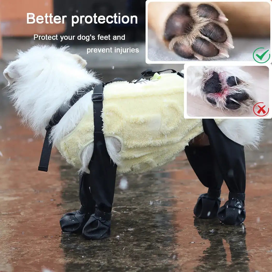 1set Pet Rain Shoes Dog Rain Boots Waterproof Dog Boots Small Puppy Medium Large Dogs Pet Booties Anti-Slip Dog Shoes Rain Snow - Mumzar
