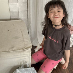 2025 Summer New Children Short Sleeve T Shirts Fashion Letter Print Boys Girls Casual T Shirts Baby Loose Tops Kids Tee Clothes