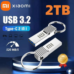 محرك أقراص فلاش USB 3.2 معدني من Xiaomi عالي السرعة ومقاوم للماء ومحمول U Disk لتخزين البيانات ونقلها وأداء موثوق ودائم