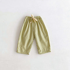 Fashion Striped Trousers For Children's Clothes Summer Thin Loose Casual Kids Harem Pants Toddler Costume Boys Girls Long Pant
