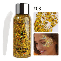 Eye Glitter Nail Hair Body Face Gel Art Waterproof High Gloss Glitter Body Multifunctional Makeup Decoration Party Festival