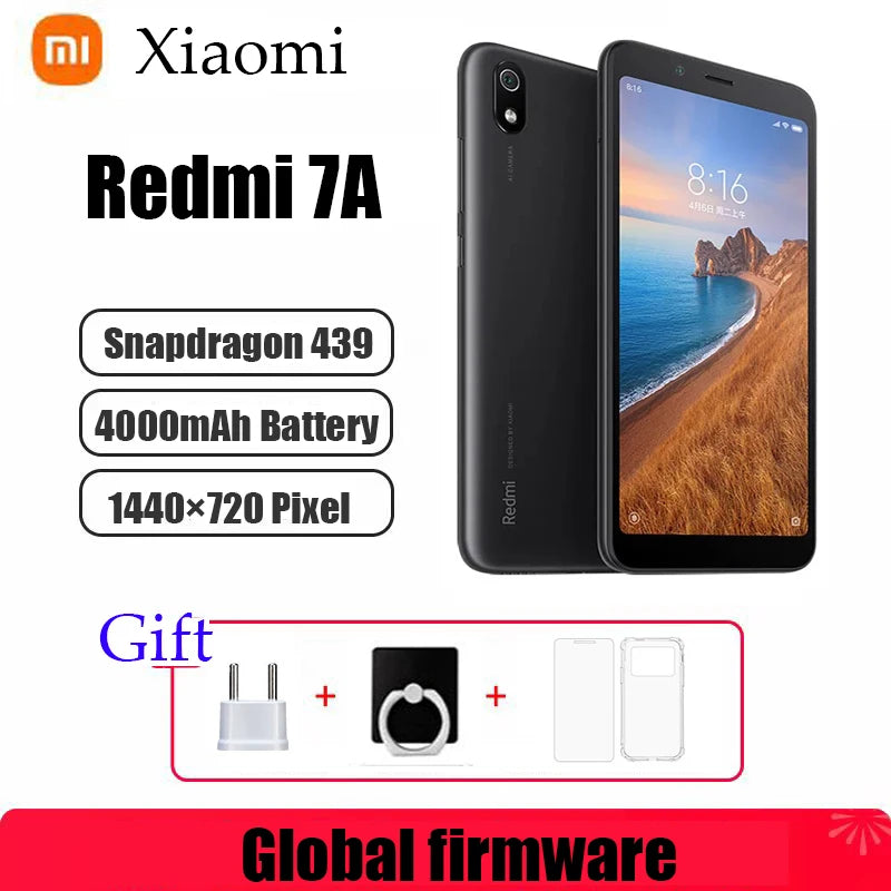 Smartphone Xiaomi Redmi 7A 4G 5.45 Inche 1440×720 Global Firmware 13MP Qualcomm Snapdragon 439 Facial Recognition Used Phone