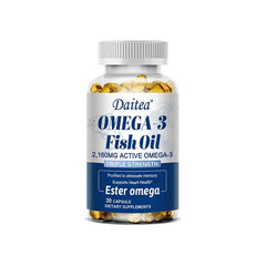 Daitea Fish Oil Capsule 2160mg Supplement Rich in DHA & EPA, Cognitive, Core Health, Immune Support, Non-GMO