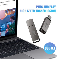 محرك أقراص فلاش USB 3.0 الأصلي من شاومي بسعة 2 تيرابايت وسعة تخزين كبيرة ونقل عالي السرعة وسعة تخزين مقاومة للماء