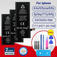 بطارية بديلة لهاتف iPhone 6 6S 5 5S SE 6P 6SP 7 7Plus 8 8Plus X XR XS 11 SE2 4 4G 4S Pro MAX + أدوات مجانية