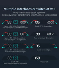 AD Car Speedometer With Alarm Water Temperature Meter G3 GPS / B3 OBD Head Up Display Accessories Auto Tachometer Clock Time