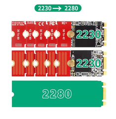 TISHRIC M.2 NGFF NVME SSD Extension Board Adapter 2230 2242 2260 2280 M2 Length Extend Adapter Bracket Card 5 Adjustable Lengths